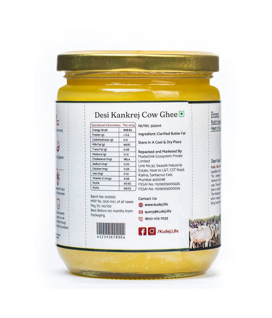 Kudej Desi Kankrej Cow A2 Ghee