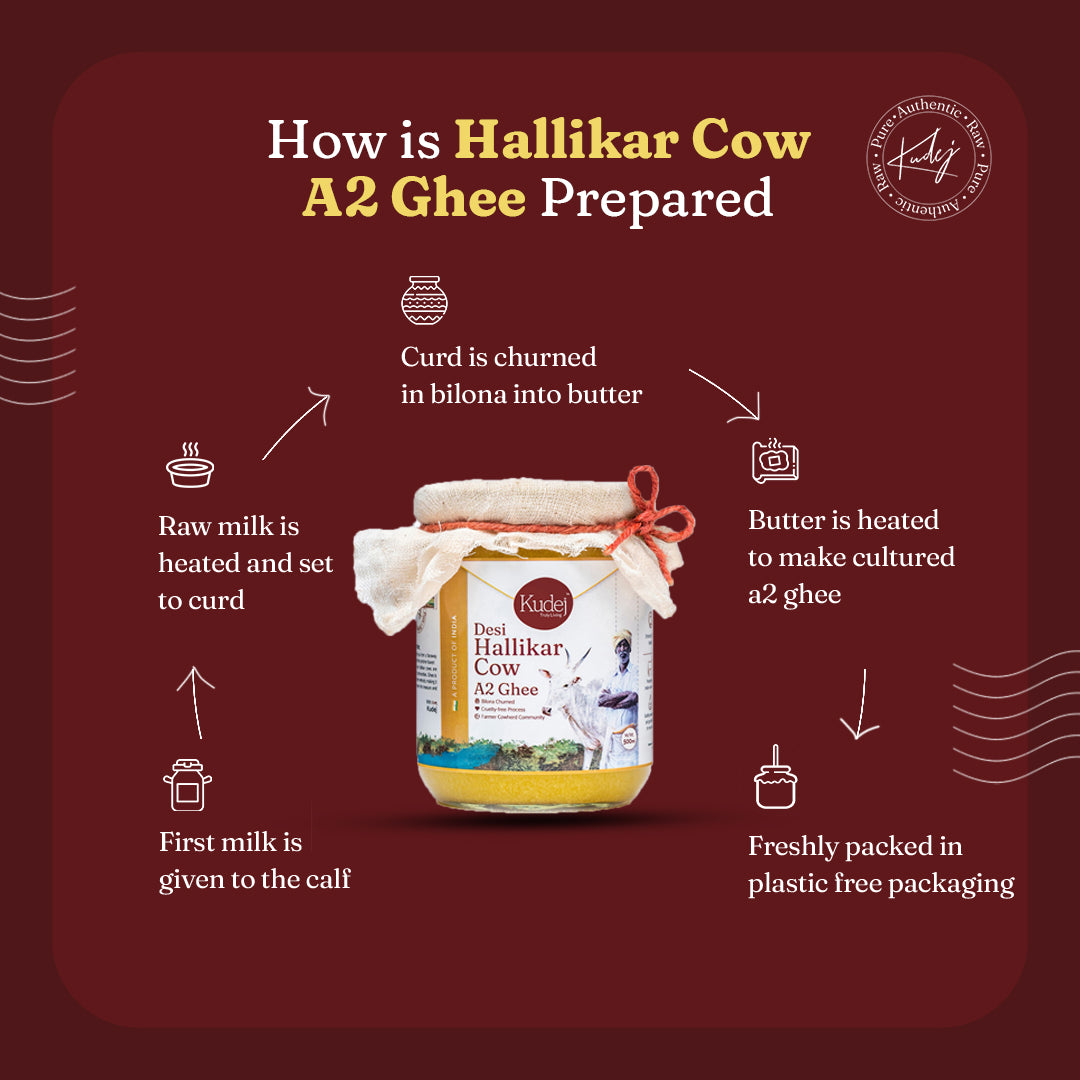Kudej Desi Hallikar Cow A2 Ghee