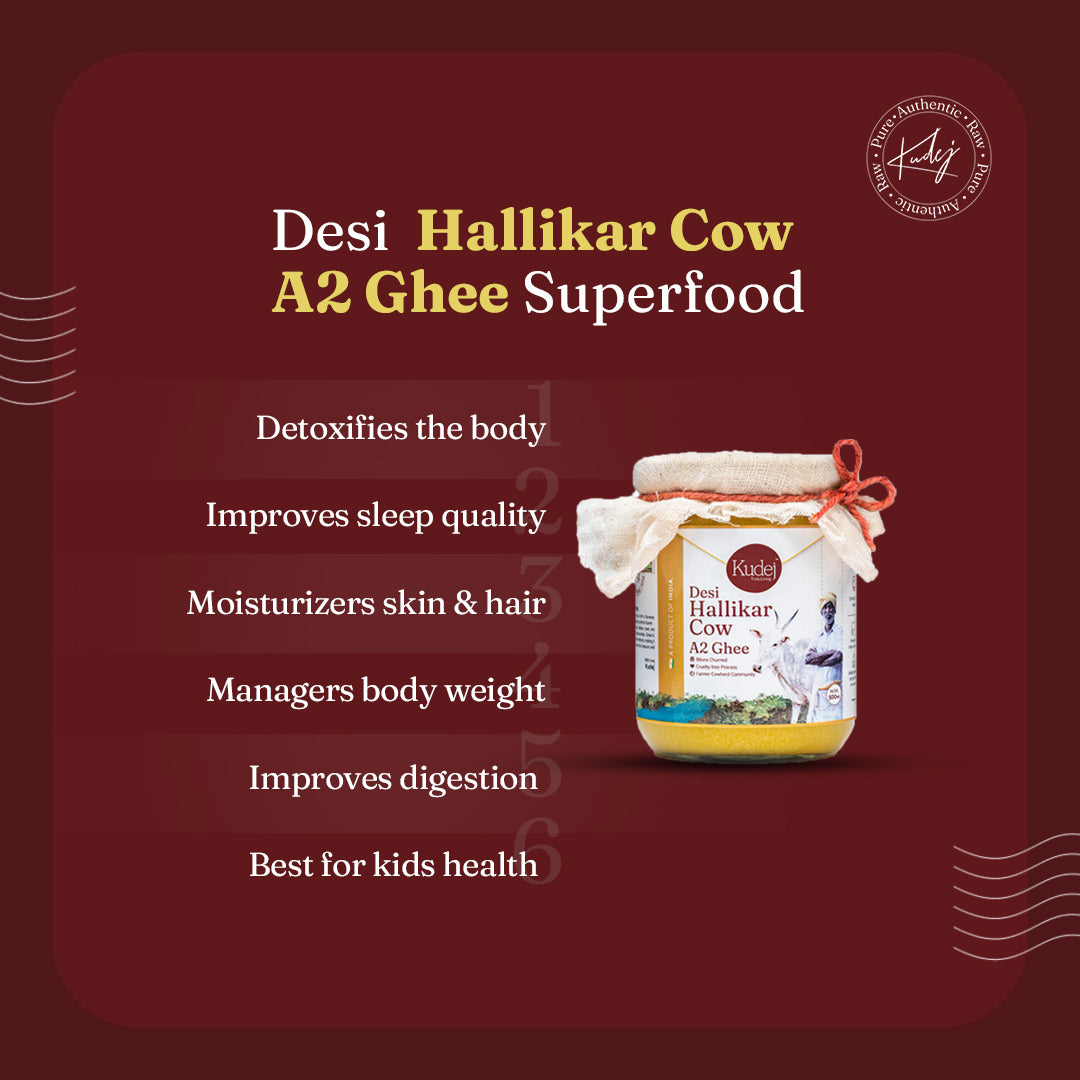Kudej Desi Hallikar Cow A2 Ghee